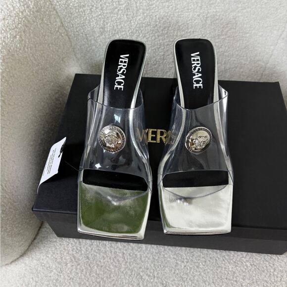 Versace Alia Transparent Mules 70 mm 39 - Picture 4 of 7